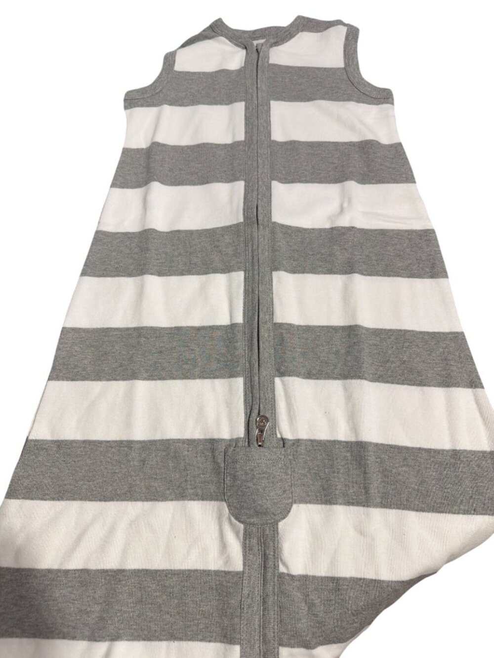 Burts Bees Baby Beekeeper Wearable Blanket Gray White Stripes 0-6M Small NWOT